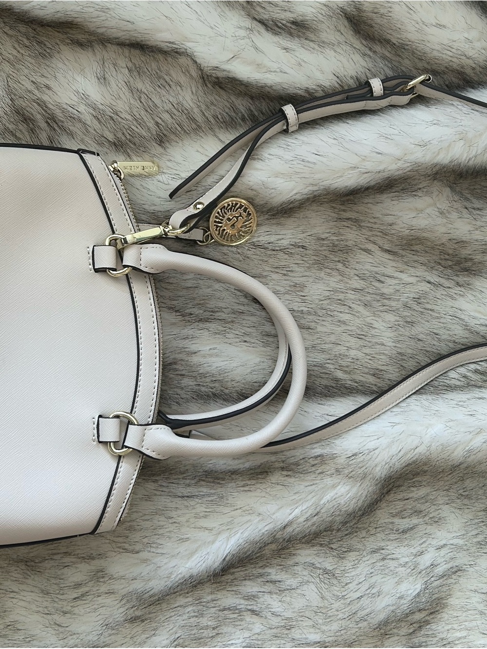 Anne klein white tone bag